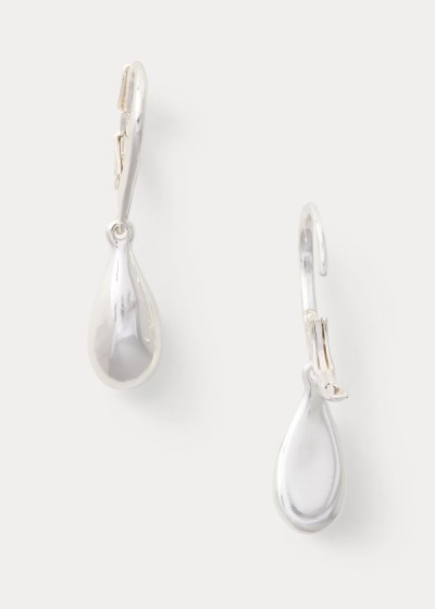 Pendientes Ralph Lauren Mujer Plateados - Brass Teardrop - DEFSV8354